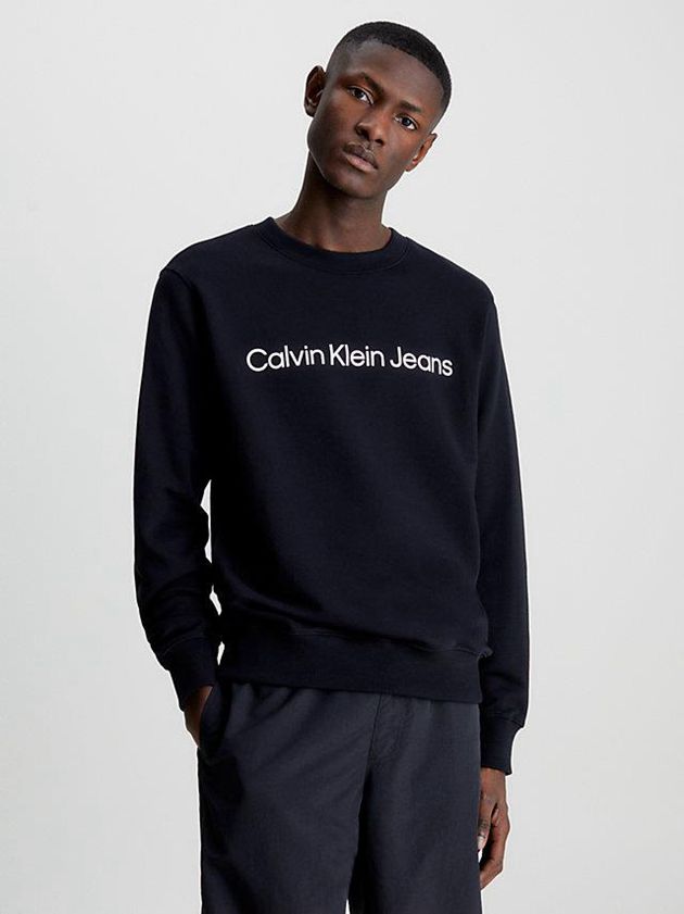 Calvin Klein USA Logo Mens Sweatshirt Black 3572961-GW